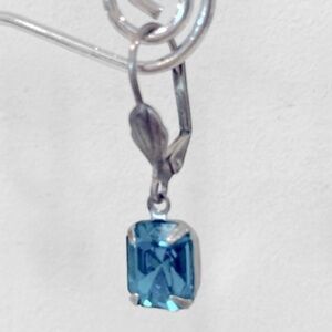 Blue Diamond Stud Drop Earrings